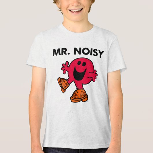 de heer Noisy | Grote looplogs Tri-Blend Shirt (Voorkant)