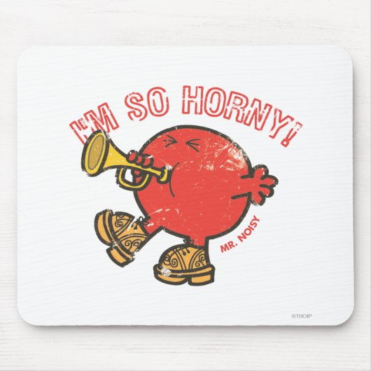 De heer Noisy Tooting Zijne Hoorn Muismat (Voorkant)