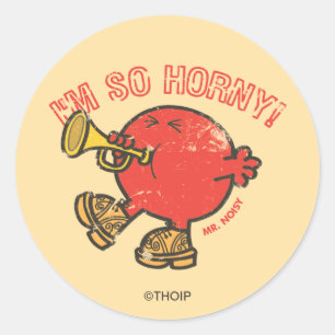De heer Noisy Tooting Zijne Hoorn Ronde Sticker