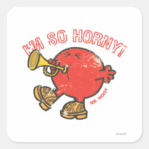 De heer Noisy Tooting Zijne Hoorn Vierkante Sticker