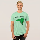 De heer Nosey | Leidend met een neus Tri-Blend Shirt (Voorkant volledig)