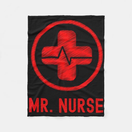 de heer Nurse Fleece Deken (Voorkant)