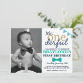 de heer Onderful Birthday Uitnodiging (Staand voorkant)