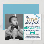 de heer Onderful Birthday Uitnodiging (Voorkant / Achterkant)