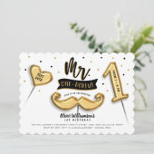 De heer One derful Gold Foil Balloon 1 september F Kaart (Staand voorkant)