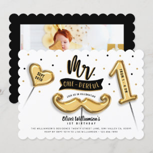 De heer One derful Gold Foil Balloon 1 september F Kaart