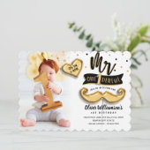 De heer One derful Gold Foil Balloon 1 september F Kaart (Staand voorkant)