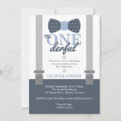 de heer ONEderf Birthday Party Invitation, Bow Str Kaart (Voorkant)