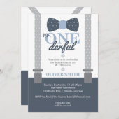 de heer ONEderf Birthday Party Invitation, Bow Str Kaart (Voorkant / Achterkant)