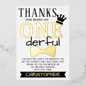 de heer ONEderful 1st Birthday - Dank u wel Folie Uitnodiging (Voorkant)
