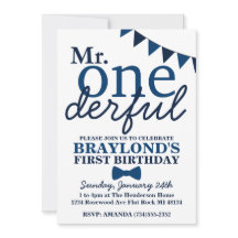 de heer Onederful 1st Birthday Invitation