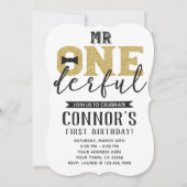 de heer Onederful 1st Birthday Invitation Kaart (Voorkant)