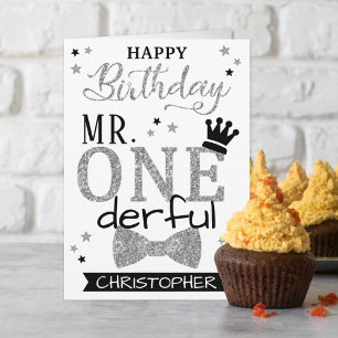de heer ONEderful 1st Birthday Kaart