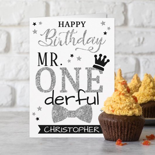 de heer ONEderful 1st Birthday Kaart