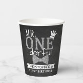 de heer ONEderful 1st Birthday Papieren Bekers (Voorkant)