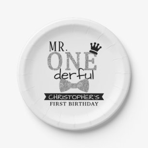 de heer ONEderful 1st Birthday Papieren Bordje
