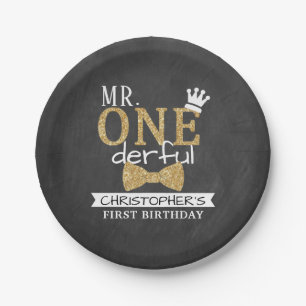 de heer ONEderful 1st Birthday Papieren Bordje