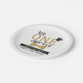 de heer ONEderful 1st Birthday Papieren Bordje (Gekanteld)