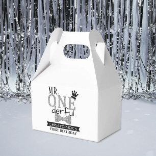 de heer ONEderful 1st Birthday Party Bedankdoosjes