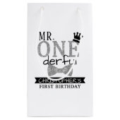 de heer ONEderful 1st Birthday Party Favor Klein Cadeauzakje (Achterkant)