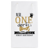 de heer ONEderful 1st Birthday Party Favor Klein Cadeauzakje (Achterkant)