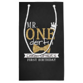 de heer ONEderful 1st Birthday Party Favor Klein Cadeauzakje (Achterkant)