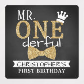 de heer ONEderful 1st Birthday Party Favor Labels (Design 1)