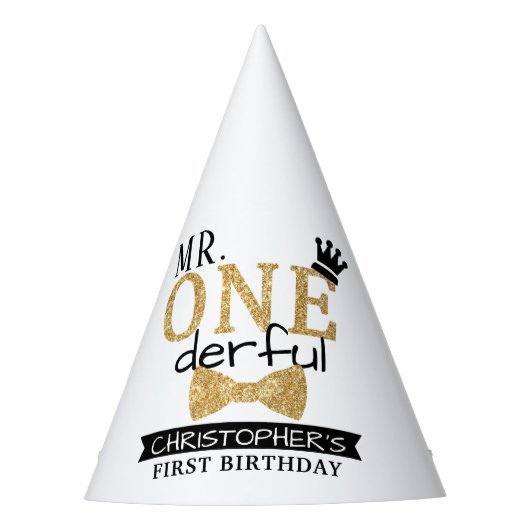 de heer ONEderful 1st Birthday Party Feesthoedjes (Voorkant)