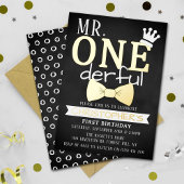 de heer ONEderful 1st Birthday Real Folie Uitnodiging