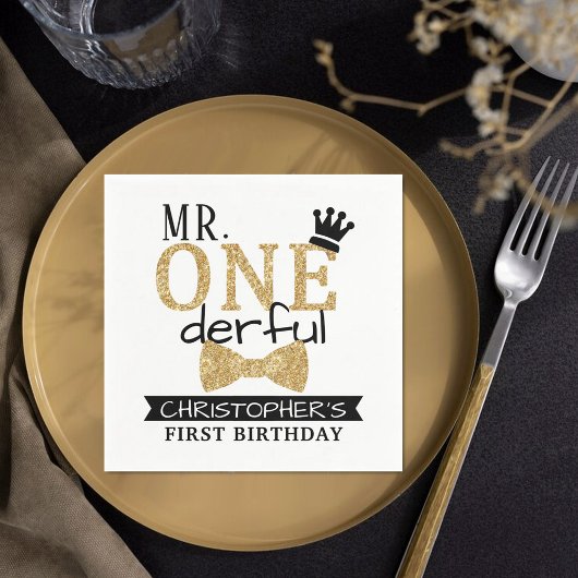 de heer ONEderful 1st Birthday Servet