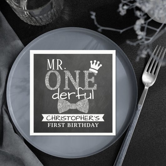 de heer ONEderful 1st Birthday Servet