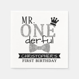 de heer ONEderful 1st Birthday Servet