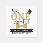 de heer ONEderful 1st Birthday Servet (Voorkant)