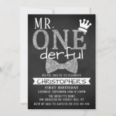 de heer ONEderful 1st Birthday Uitnodigingen (Voorkant)