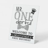 de heer ONEderful 1st Birthday Welcome Reclamebord Met Voetstuk (Voorkant)