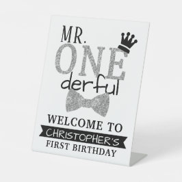 de heer ONEderful 1st Birthday Welcome Reclamebord Met Voetstuk