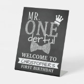 de heer ONEderful 1st Birthday Welcome Reclamebord Met Voetstuk (Voorkant)