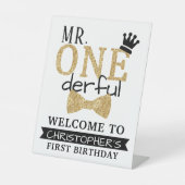 de heer ONEderful 1st Birthday Welcome Reclamebord Met Voetstuk (Voorkant)