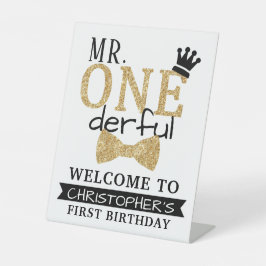 de heer ONEderful 1st Birthday Welcome Reclamebord Met Voetstuk
