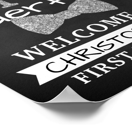 De heer ONEderful 1st Birthday Welcome Sign Poster (Hoek)