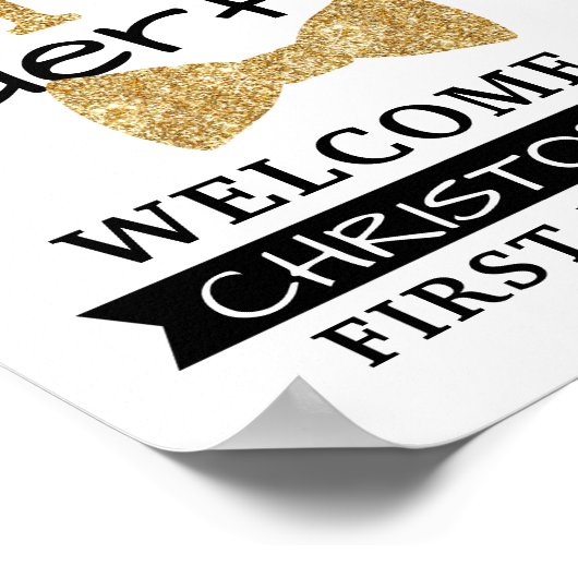 De heer ONEderful 1st Birthday Welcome Sign Poster (Hoek)