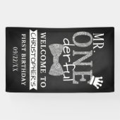 de heer ONEderful 1st Birthday Welcome Spandoek (Horizontaal)
