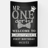 de heer ONEderful 1st Birthday Welcome Spandoek (Verticaal)