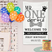 de heer ONEderful 1st Birthday Welcome Spandoek