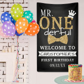 de heer ONEderful 1st Birthday Welcome Spandoek