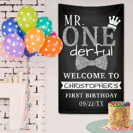 de heer ONEderful 1st Birthday Welcome Spandoek