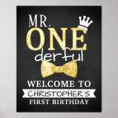 De heer ONEderful 1st Real Folie Birthday Welcome  Folie Afdrukken (Voorkant)