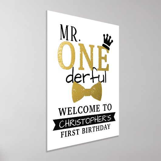 De heer ONEderful 1st Real Folie Birthday Welcome  Folie Afdrukken (Laagn)