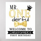 De heer ONEderful 1st Real Folie Birthday Welcome  Folie Afdrukken (Voorkant)