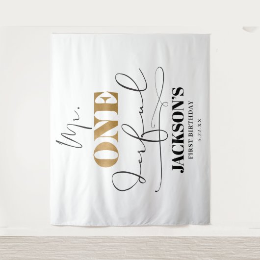 De heer Onederful Backdrop Wandkleed (Voorkant)